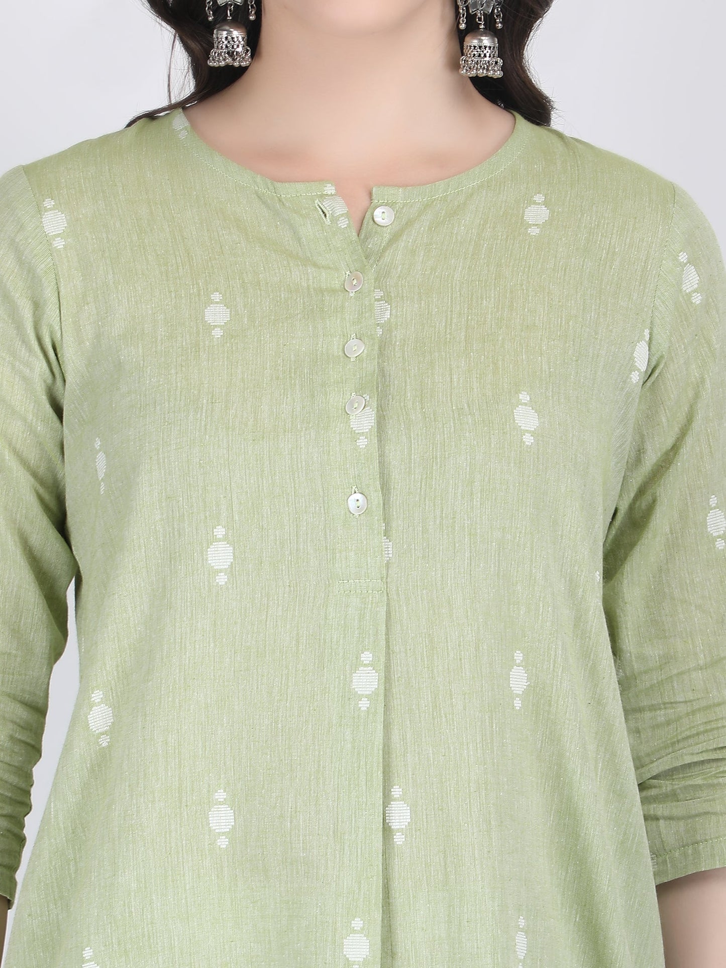 JAMDANI COTTON SELF WOVEN CHOGA KURTA SET