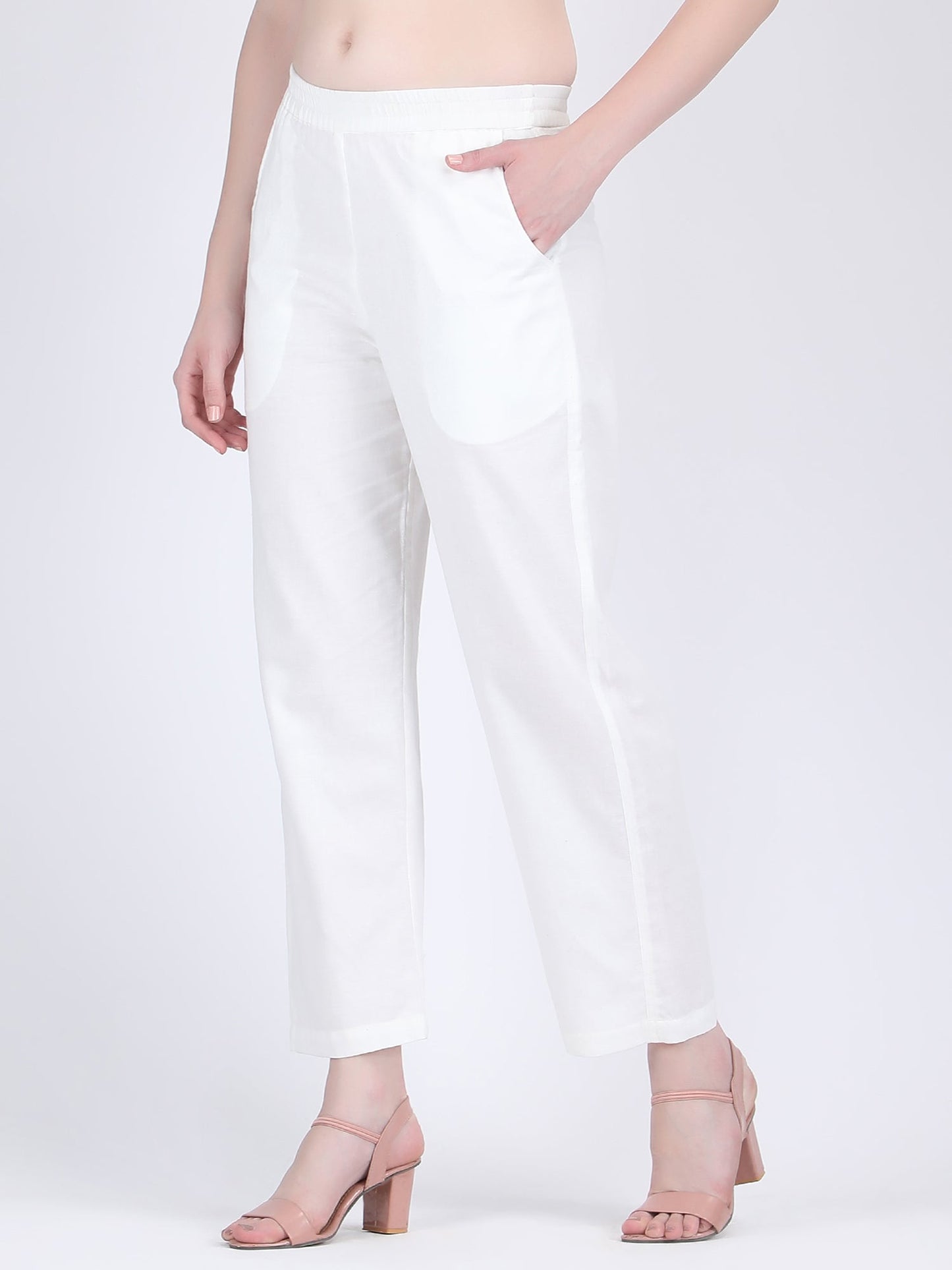 COTTON CHANDERI COMFORT WEAR KURTA SET WITH PEARL LACE TULIP PINK