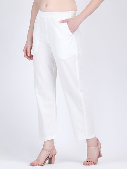 COTTON CHANDERI COMFORT WEAR KURTA SET WITH PEARL LACE TULIP PINK