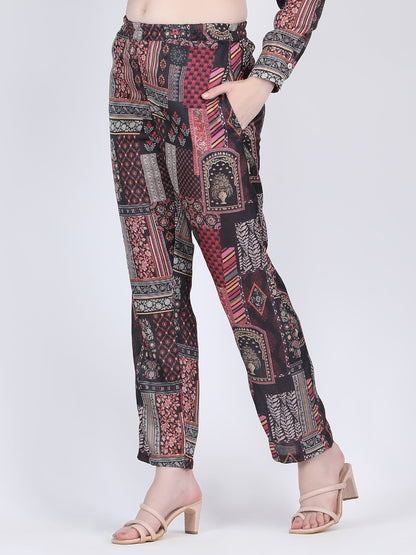 RAYON LONG COORD SET COLOUR BLACK