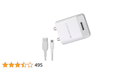 ZEBRONICS Multiport Charger with Cable  (White, Cable Included)