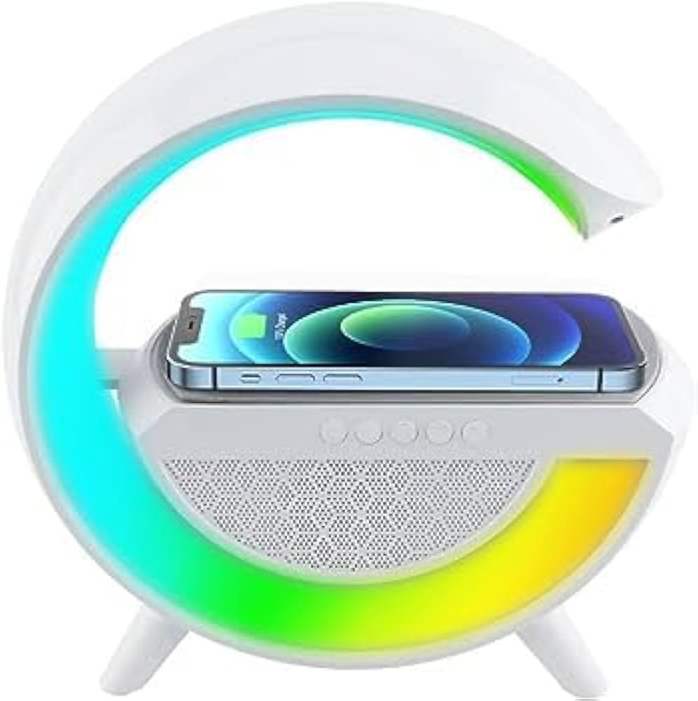 LED Table Lamp With Wireless Charger, RGB Color Changing Ambient Light