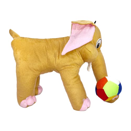 Toy Castle "Soft Toys Huggable Plush Baby Elephant with Multicolor Ball for Kids, Girls and Boys (Brown, Small)