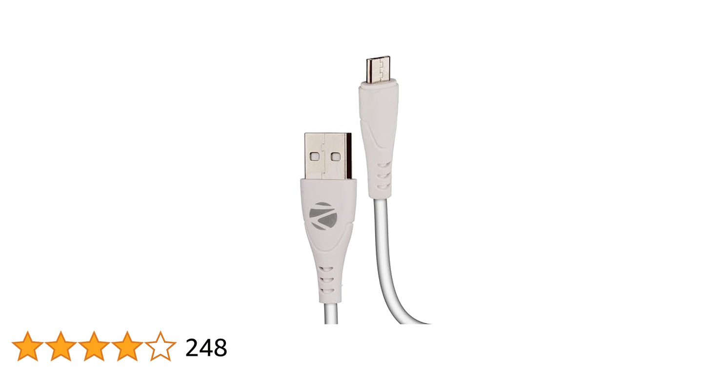 ZEBRONICS 1 m Micro USB Cable  ( White)