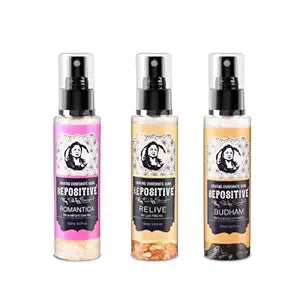 BEPOSITIVE Romantica,Relive,Budham For Men & Women, Long Lasting Perfume, Infused with crystals, Enhance Auras and Promote Positivity, Embrace Harmony (100 ml) Pack of 3