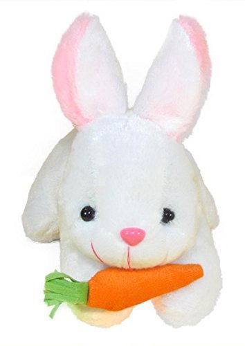Toy Castle White Rabbit Soft Toys with Carrot Furry Teddy Stuffed Animal - Educational Toys, Gift, Car Decoration | Made in India (26 cm, White)