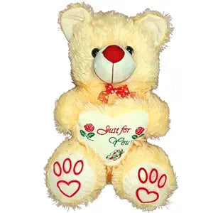 Toy Castle Huggable Happy Raksha Bandhan Teddy Bear with Heart & Bow Tie for Kids, Boys and Girls | Made in India (Cream, Medium)