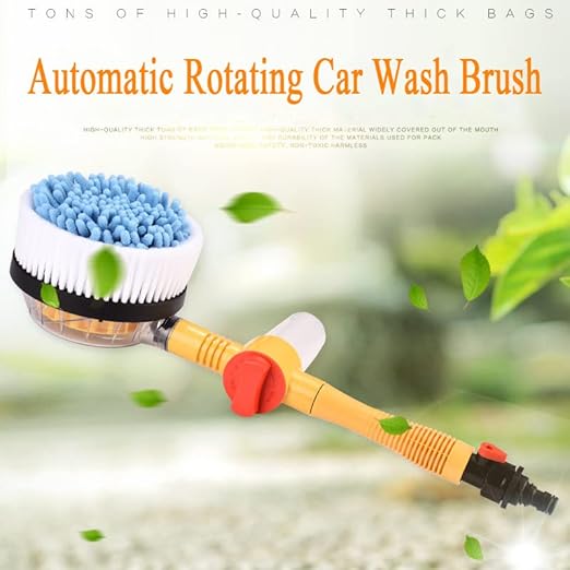 Oiolktu Rotating Car Wash Brush, Car Cleaning Kit, Microfiber Car Cleaning Brush, Detachable & Extendable Scrub Brush (XCTB1)