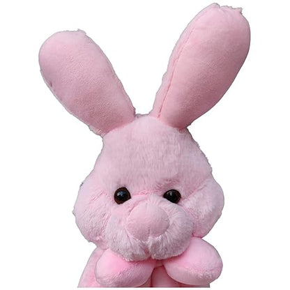 Toy Castle Huggable Rabbit Plush Soft Toy Cartoon Animal Big Ears Bunny Stuffed Doll for Kids, Boys and Girls | Made in India (Pink, Medium)