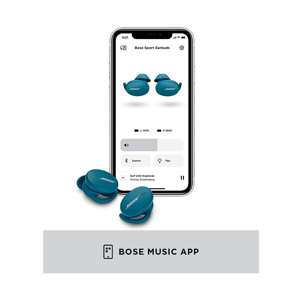 (Open Box) Bose Sport Earbuds – Bluetooth Truly Wireless in Ear Earbuds Touch Control, with mic Baltic Blue