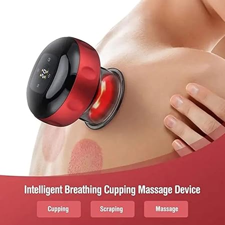Electric Cupping Massage Machine, Intelligent Cupping Therapy Massager, Multifunctional Massage Vacuum Therapy Machine, Scrap Cupping Tool, 6 Temperature Levels
