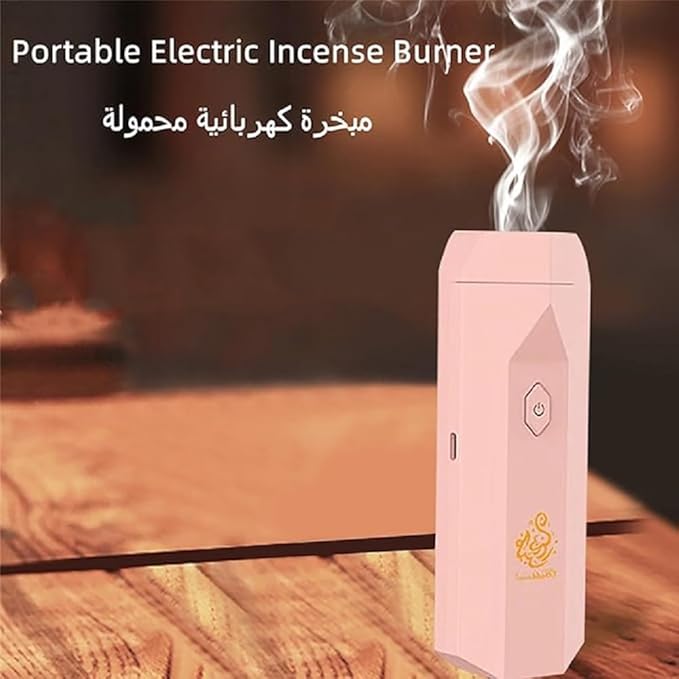 Luxansa Portable Rechargeable Smart Hair Comb Electronic Incense Burner USB Portable Incense Burner Electric Aromatherapy Machine,Handheld Hair Incense Burner Electric Muslim Aroma Diffuser (Pink)