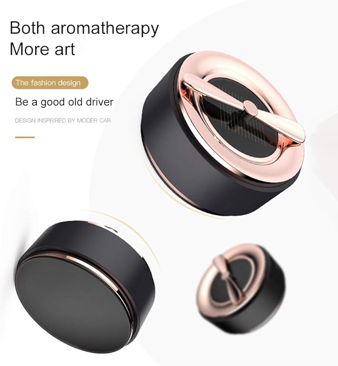 Moucit Car Air Freshener, Car Solar Aroma Diffuser, Air Purifier, Deodorizing, Eliminating Odors, USB Car Mute Aromatherapy Humidifier, Car Air Purifier, Disinfecting and Virus Inhibitor, Air Conditioner, Tobacco Deodorizer, Rose Gold