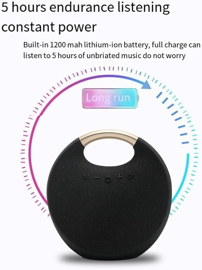 Qutsvosh 5W Portable Bluetooth Speaker Fashion Colorful Fabric Mesh Wireless Music Box Outdoor Rockmia -029(Black)