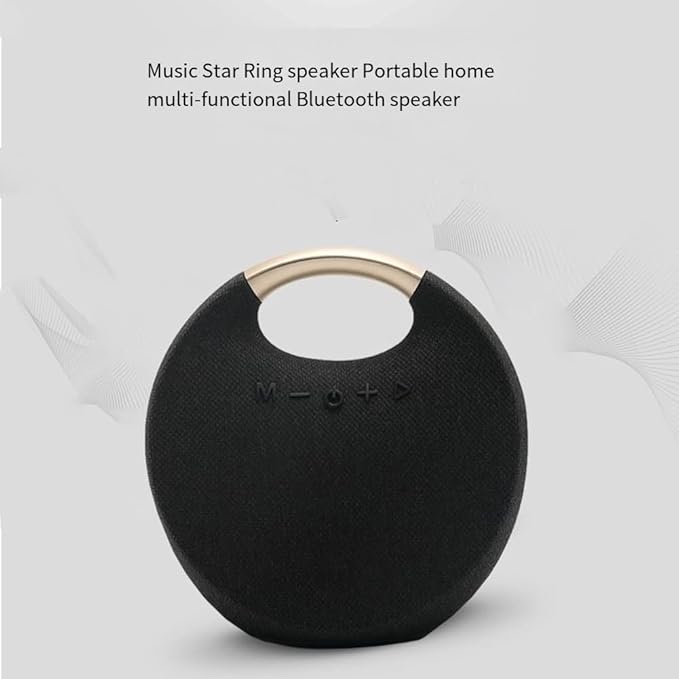 Qutsvosh 5W Portable Bluetooth Speaker Fashion Colorful Fabric Mesh Wireless Music Box Outdoor Rockmia -029(Black)