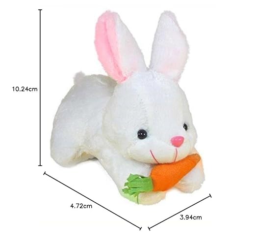 Toy Castle White Rabbit Soft Toys with Carrot Furry Teddy Stuffed Animal - Educational Toys, Gift, Car Decoration | Made in India (26 cm, White)