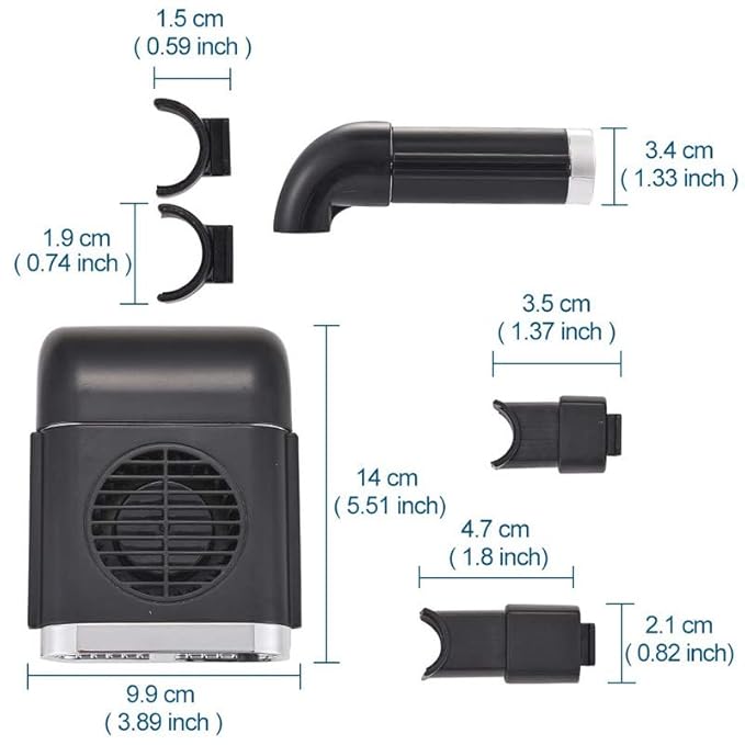 Semaphore® Vehicle Seat Fan, USB Powered Automobile Seat Fan with High Airflow, 3 Speeds(Black) for car Seats Compatible With Marutii S-Cross