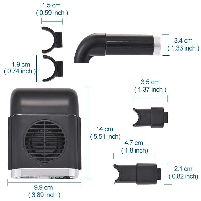 Vehicle Seat Fan, USB Powered Automobile Seat Fan with High Airflow, 3 Speeds