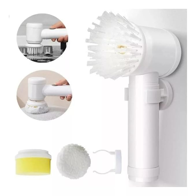 Portable Cordless Rechargeable 5 in 1 Rotating Electric Cleaning Brush Multifunctional General Cleaning Brush for Kitchen Bathroom Car