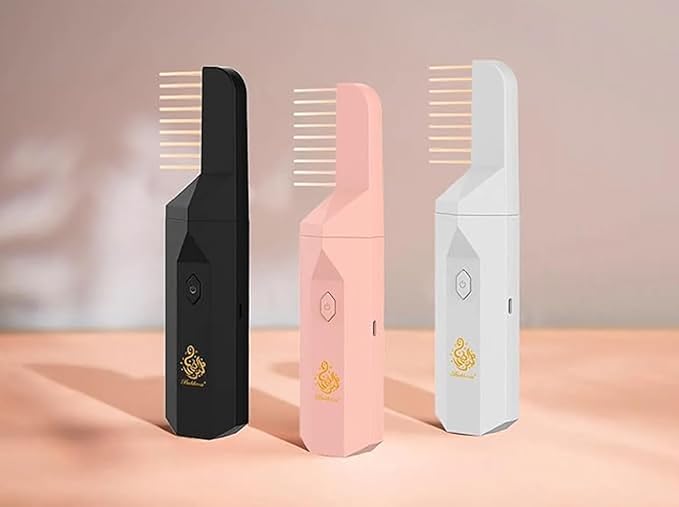 Luxansa Portable Rechargeable Smart Hair Comb Electronic Incense Burner USB Portable Incense Burner Electric Aromatherapy Machine,Handheld Hair Incense Burner Electric Muslim Aroma Diffuser (Pink)