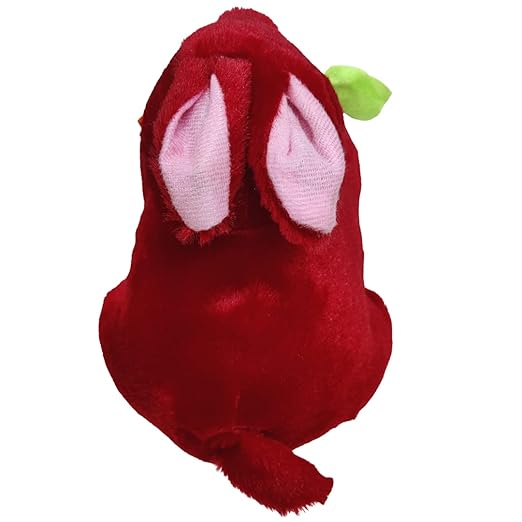 Toy Castle Rabbit with Carrot Furry Teddy Animal Soft Toy -| Unique Design and Pattern | Made in India (Red)