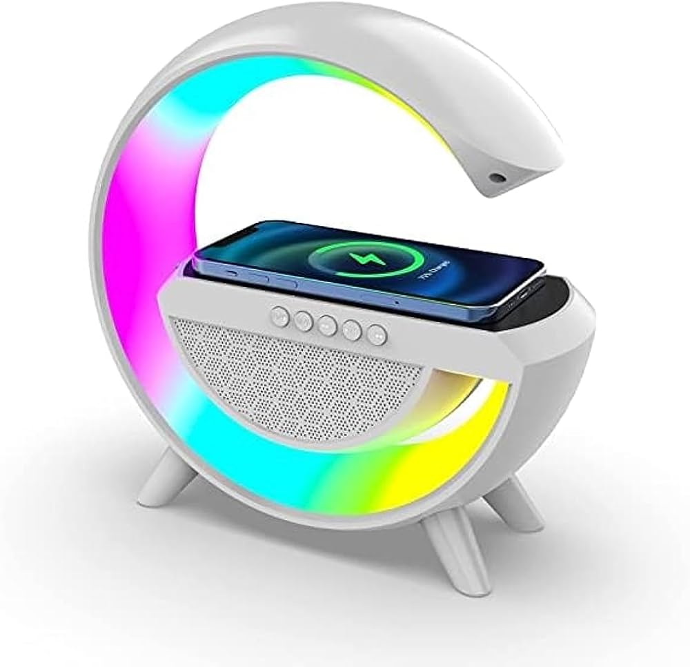 LED Table Lamp With Wireless Charger, RGB Color Changing Ambient Light