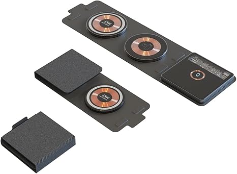 Transparent Foldable Wireless Charger Station 3 in 1, Magnetic Dual Wireless Charging Pad for Multiple Devices, iPhone, AirPods, Apple Watch