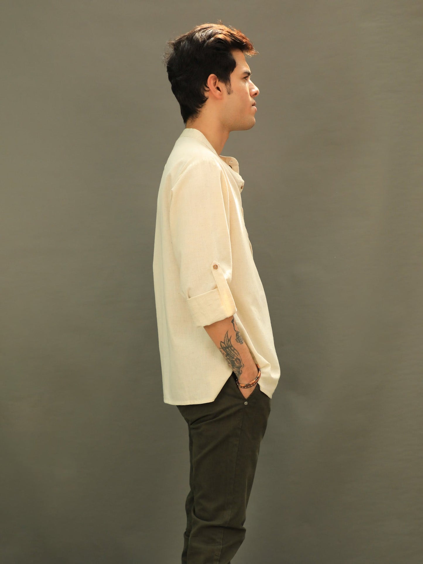 COTTON FLEX SUMMER SHORT KURTA WITH FOLDED SLEEVES