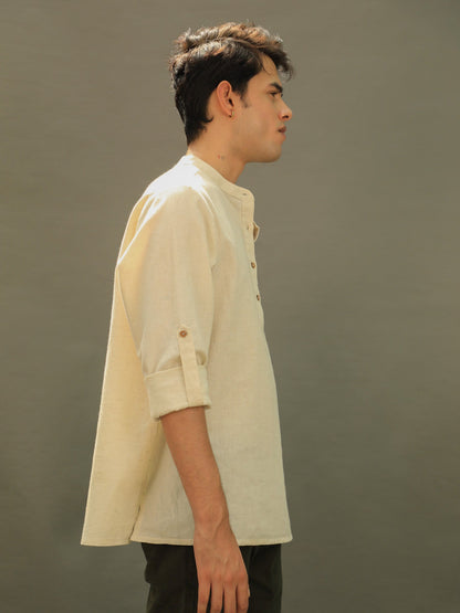 COTTON FLEX SUMMER SHORT KURTA WITH FOLDED SLEEVES