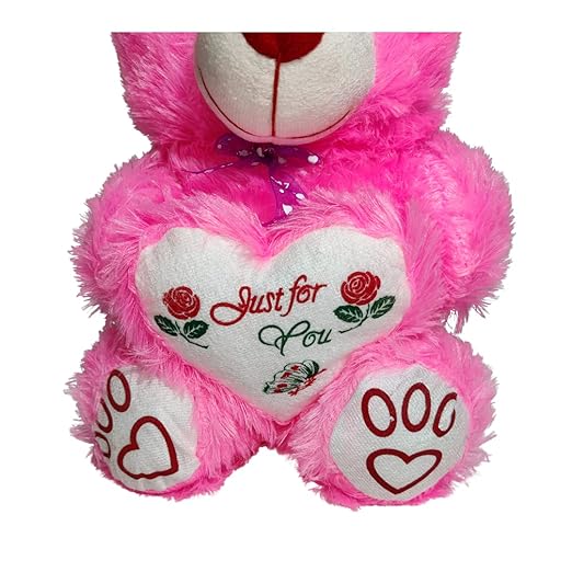Toy Castle Huggable Happy Raksha Bandhan Teddy Bear with Heart & Bow Tie for Kids, Boys and Girls | Made in India (Pink, Medium)