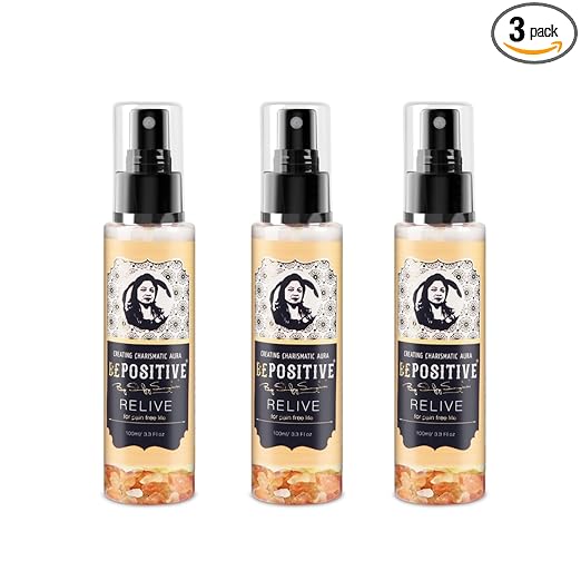 BEPOSITIVE Relive For Pain free life For Men & Women Embrace Wellness and Freedom, Infused with crystals, Long Lasting Perfume, Enhance Auras (100 ml) Pack of 3