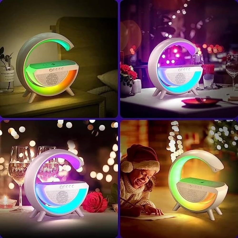 LED Table Lamp With Wireless Charger, RGB Color Changing Ambient Light