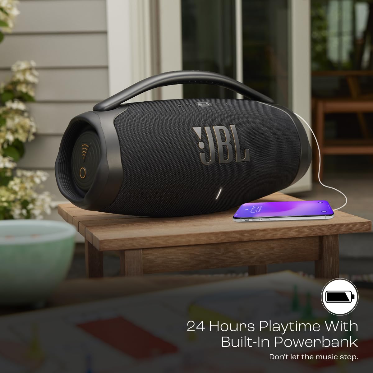 JBL Boombox 3 Wi-Fi, Wireless Portable Bluetooth Speaker, 24H Playtime, Deepest Bass, Built-in Powerbank, Wi-Fi with AirPlay, Alexa Multi-Room, Chromecast…