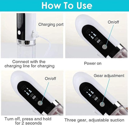 2021 Newest HICITI Hydrafacial Facial Cleasing Machine, Blackhead Vacuum Cleaner, Portable Hydra Facial Aqua Peel Machine, with 3 Suction Cups Rejuve Skin Machine