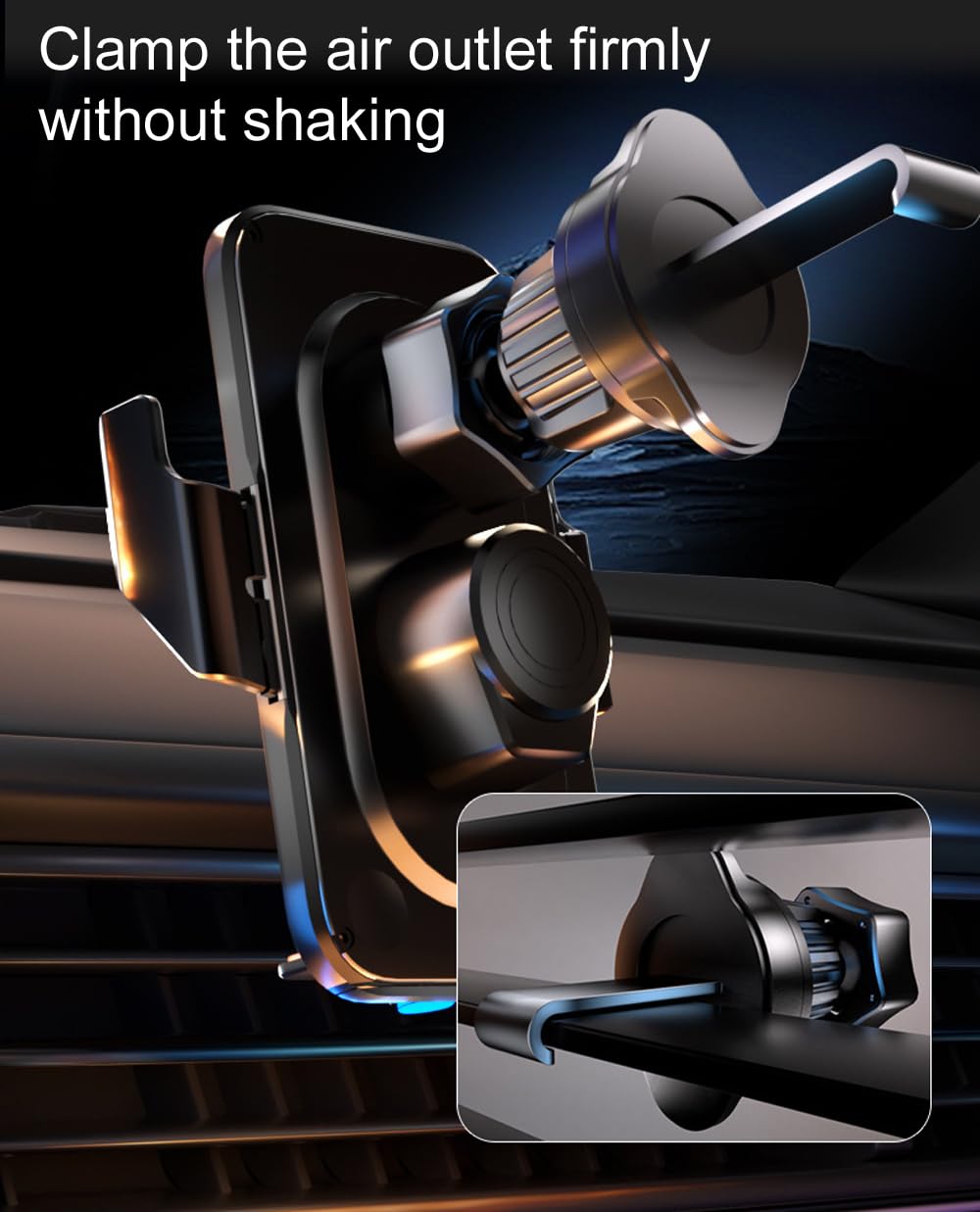 15W Transparent Smart Sensor Car Wireless Charger,Auto-Clamping