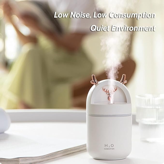 WalleafTM Desktop Humidifier | 280ml Usb Humidifier For Car With different Mist Modes And Light | Sleeping Air Humidifier For Home, Bedroom, Baby Room, Car, Office, Traveling