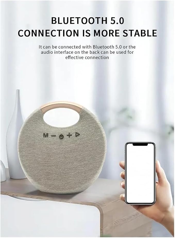 Qutsvosh 5W Portable Bluetooth Speaker Fashion Colorful Fabric Mesh Wireless Music Box Outdoor Rockmia -029(Black)