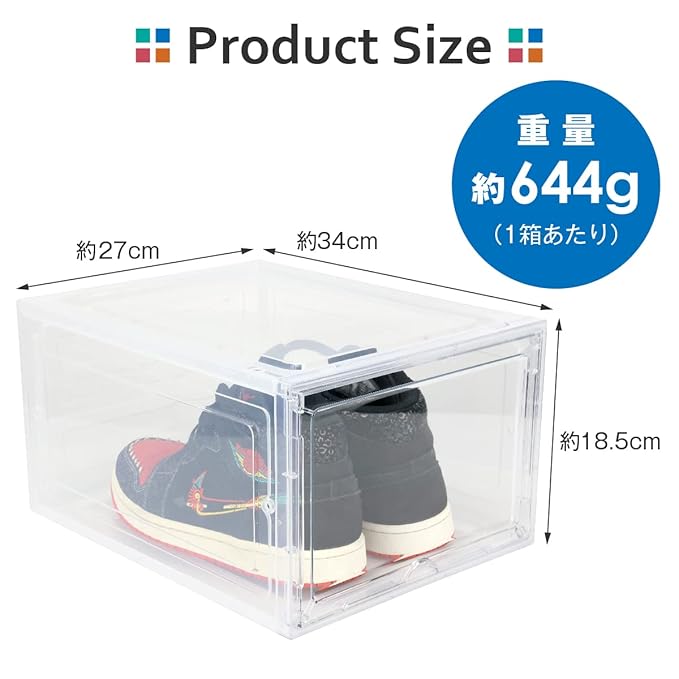 SELECTsk Shoe Box, Shoe Case, Plastic Sneaker Case, Sneaker Box, Vertical Type, Storage Box, Shoe Rack, Showcase, Display Case, Clear Case, 2 Pieces