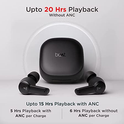 (Open Box) boAt Airdopes 413ANC True Wireless in Ear Earbuds with Hybrid ANC (Carbon Black)