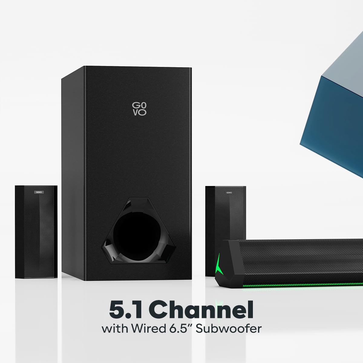GOVO GOSURROUND 950 | 280W Soundbar, 5.1 Channel Home Theatreish Remote & LED Display 1 Year Brand Warranty (Seald Pack)