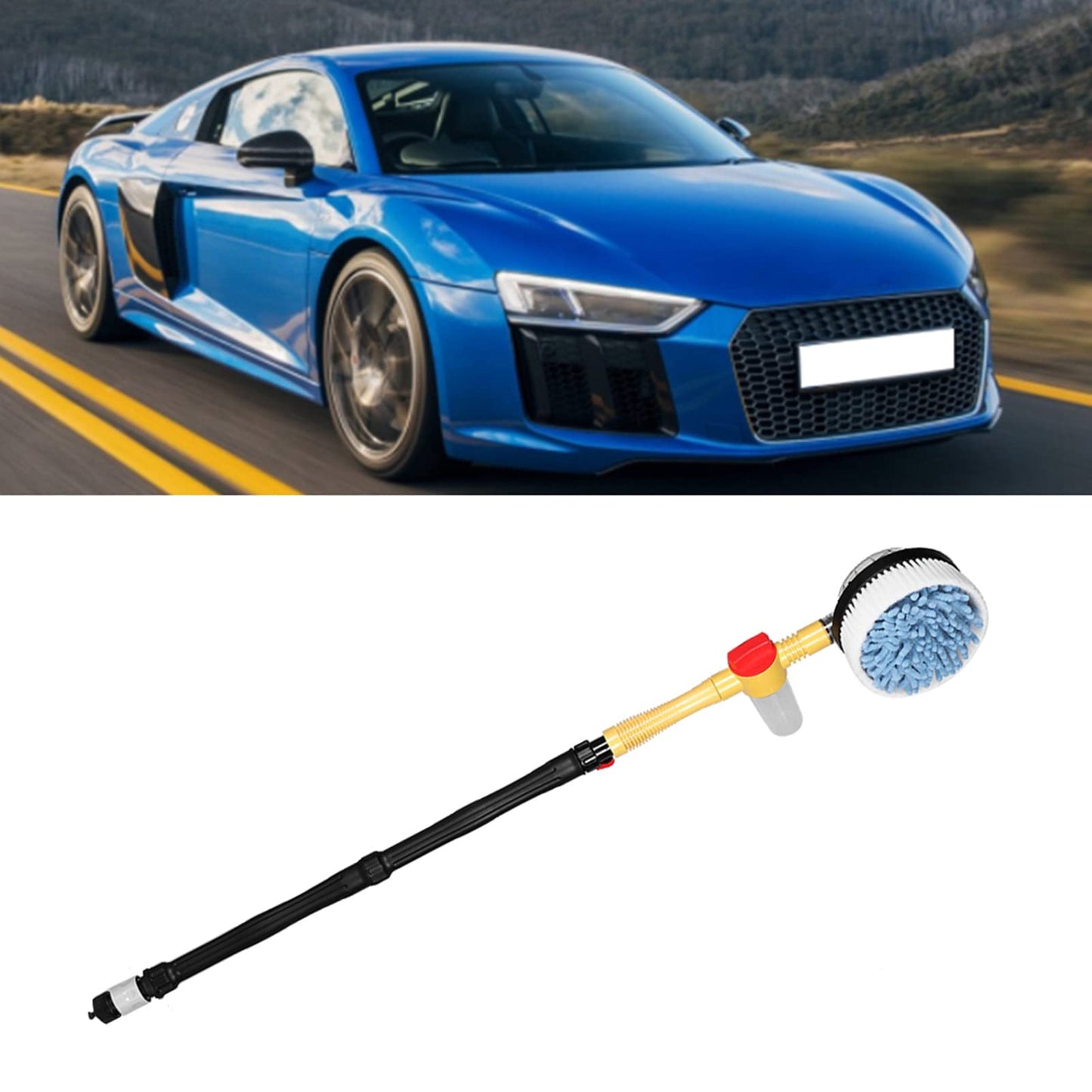 Rotating Car Wash Brush, Car Cleaning Kit, Microfiber Car Cleaning Brush
