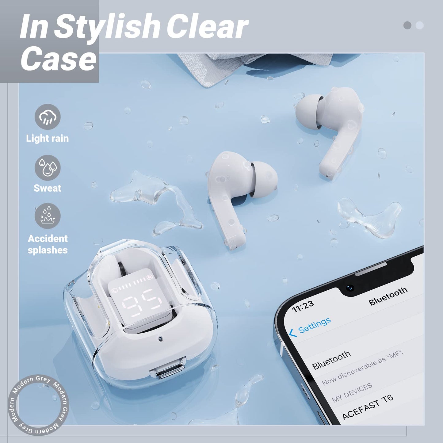 ACEFAST Wireless Earbuds, Bluetooth Headphones with ENC Noise Canceling