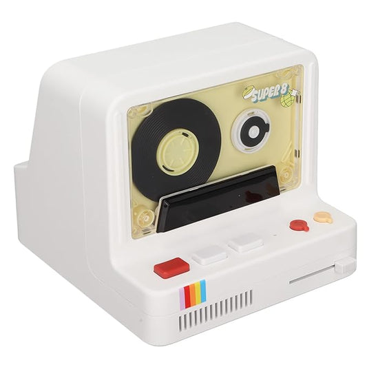 Bewinner Retro Bluetooth Speaker, Cassette Player Style Portable Stereo Bluetooth Speaker, Supports Bluetooth AUX and Memory Card, Outdoor Speaker for Home, Office, Party (White)