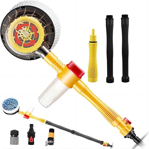 Oiolktu Rotating Car Wash Brush, Car Cleaning Kit, Microfiber Car Cleaning Brush, Detachable & Extendable Scrub Brush (XCTB1)