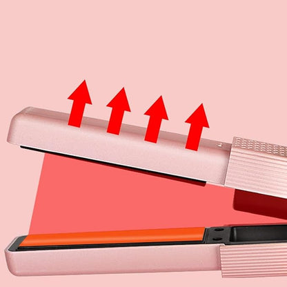JICOOT Rechargeable Mini Hair Straightener, Portable Titanium Cordless Hair Straightener Brush, 3 Adjustable Temp Flat Iron, Travel Size, Suitable for Soft Thinning Thick Curly Hair Types - Multicolor