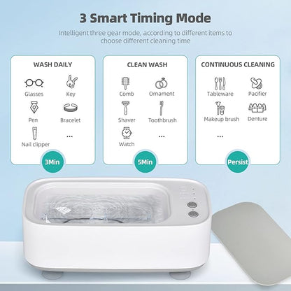 Weigudoc 300 ml Ultrasonic Cleaner, 45000 Hz Ultrasonic Cleaner, 3-time Mode Ultrasonic Cleaner, Suitable for Glasses, Jewellery, Watches, Dentures, etc.