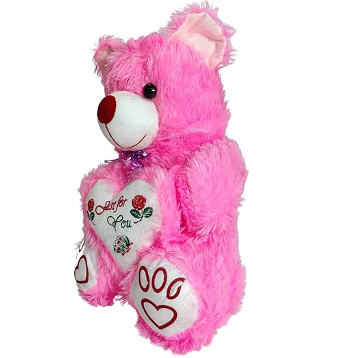 Toy Castle Huggable Happy Raksha Bandhan Teddy Bear with Heart & Bow Tie for Kids, Boys and Girls | Made in India (Pink, Medium)