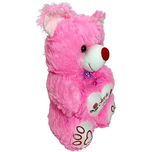 Toy Castle Huggable Happy Raksha Bandhan Teddy Bear with Heart & Bow Tie for Kids, Boys and Girls | Made in India (Pink, Medium)