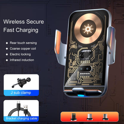 15W Transparent Smart Sensor Car Wireless Charger,Auto-Clamping