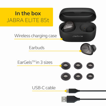 Jabra Elite 85t Bluetooth Truly Wireless in Ear Earbuds with mic, Advanced Active Noise Cancellation (Open Box)